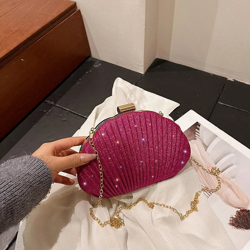 Bling Bling Acrylic Evening Clutch | Sophisticated "Chinese Craft" Silhouette | Elegant Chain-Decorated Crossbody | "Dignified" High-Performance Acrylic Essential for Radiant Versatile Styling Luxegan