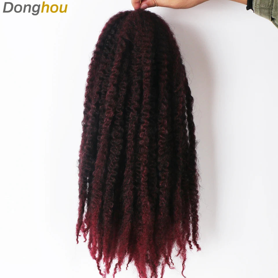 18" Marley Hair for Braids | Afro Kinky Ombre Braiding Hair | Kanekalon Extensions | 30 Strands/Pack Luxegan