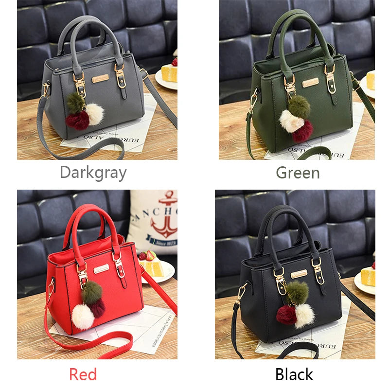 Women Beading Pendant Handbag Ladies Embossed Shoulder Bag | Ladies Messenger Bag hairball Bags High Quality Bag Luxegan