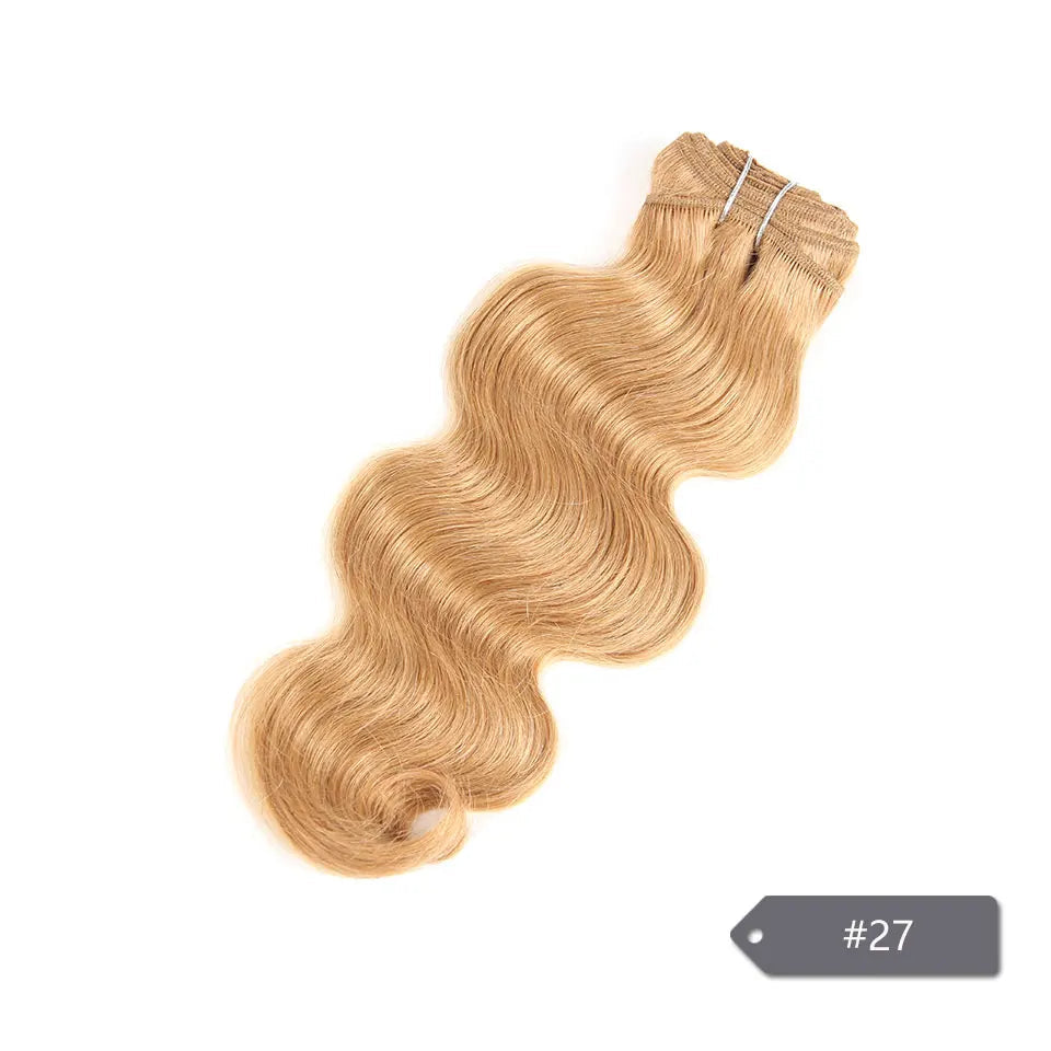 Brazilian Natural Body Wave Remy Human Hair Bundle | Colored #27 #30 #99J Burgundy | 10–22 Inch Luxegan