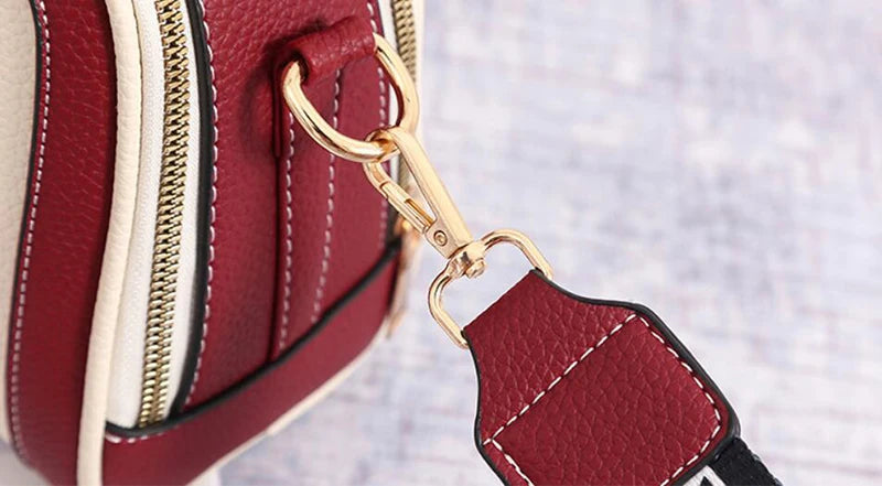 Fashion Stitching Shoulder Bag for Women | PU Leather Luxury Crossbody Bag with New Chains (Square Bag, Lady Purse) Luxegan
