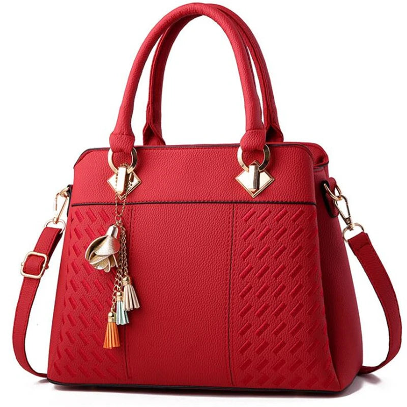 Gusure Luxury Handbag Women Crossbody Bag with Tassel Hanging | Large Capacity Female Shoulder Bags Embroidery Tote Sac A Main Luxegan