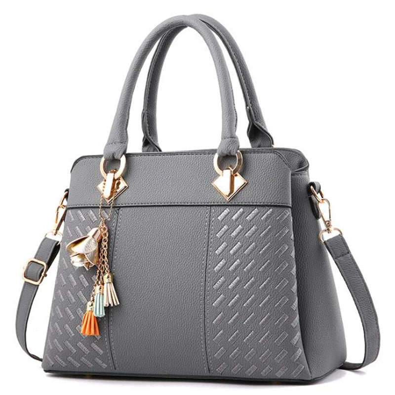 Gusure Luxury Handbag Women Crossbody Bag with Tassel Hanging | Large Capacity Female Shoulder Bags Embroidery Tote Sac A Main Luxegan