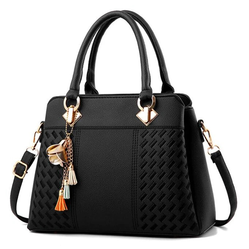 Gusure Luxury Handbag Women Crossbody Bag with Tassel Hanging | Large Capacity Female Shoulder Bags Embroidery Tote Sac A Main Luxegan