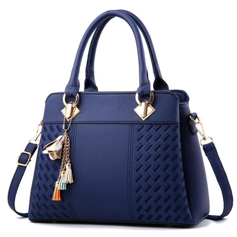 Gusure Luxury Handbag Women Crossbody Bag with Tassel Hanging | Large Capacity Female Shoulder Bags Embroidery Tote Sac A Main Luxegan