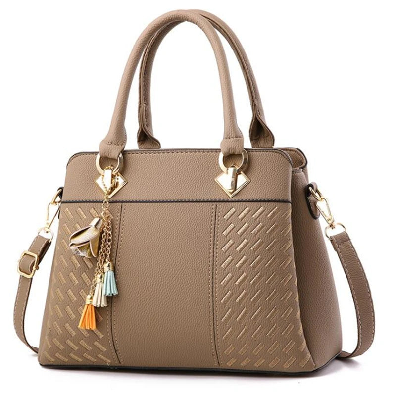 Gusure Luxury Handbag Women Crossbody Bag with Tassel Hanging | Large Capacity Female Shoulder Bags Embroidery Tote Sac A Main Luxegan
