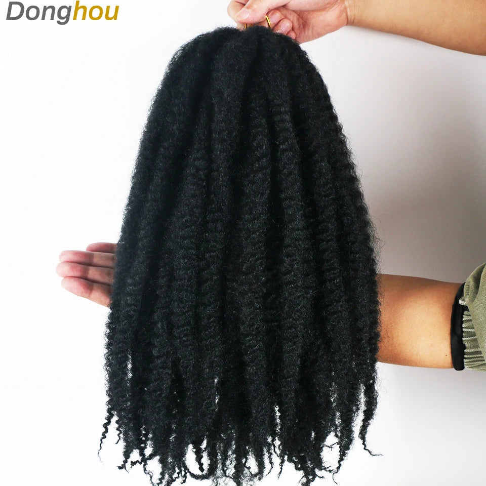 18" Marley Hair for Braids | Afro Kinky Ombre Braiding Hair | Kanekalon Extensions | 30 Strands/Pack Luxegan
