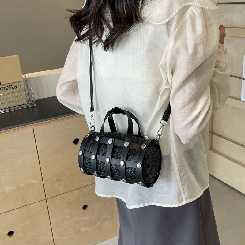 New Fashion Summer Cute Handbags | Light Feminine Straw Bags & Lady Design Purses with Rivet for Women Luxegan