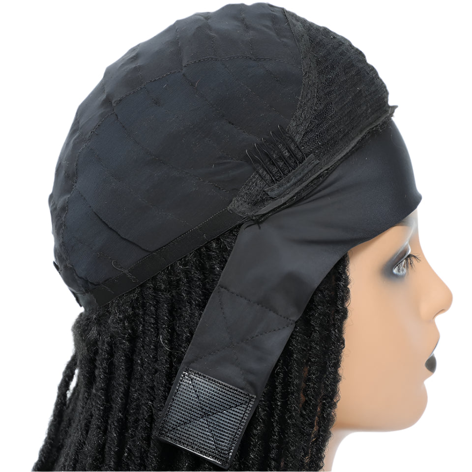 Long 22" Goddess Locs Headband Wig | Curly Ends | Soft Faux Locs | Synthetic Braids | For Women - Luxegan