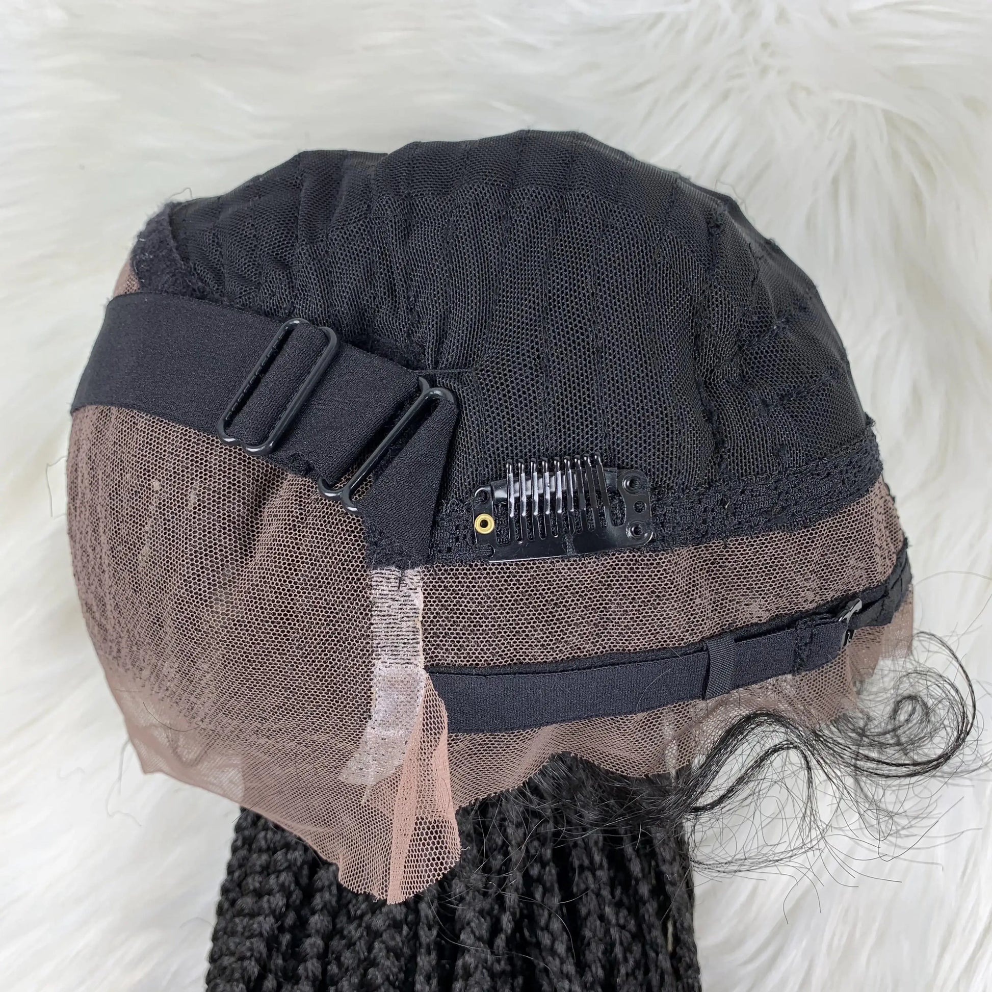 30" Braided Lace Front Wig for Black Women | African Braids with Baby Hair | Synthetic Glueless Mat Wig