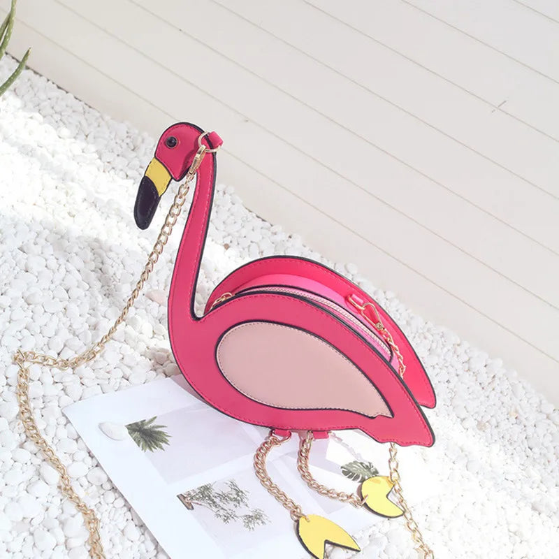 Trendy Flamingo Pink Chain Shoulder Bag | Casual Women’s Crossbody Flap Bag | Versatile PU Leather "Sac De Plage" Style Handbag Luxegan