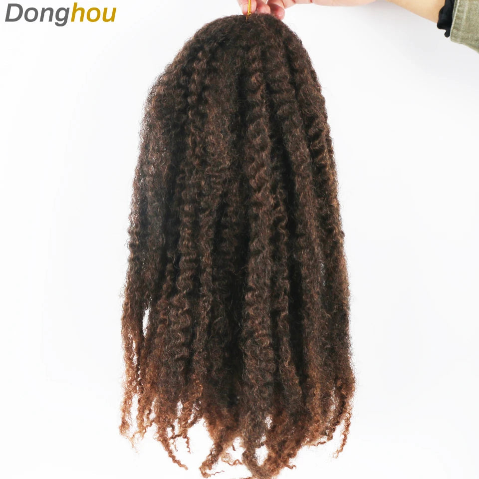 18" Marley Hair for Braids | Afro Kinky Ombre Braiding Hair | Kanekalon Extensions | 30 Strands/Pack Luxegan