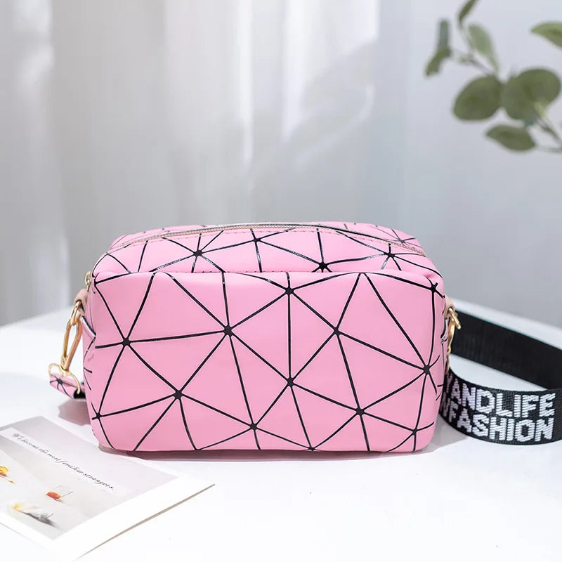 Women's Laser Crossbody Bag | Sling Shoulder Bag & Jelly Holographic Square Messenger Satchel Bag (Daily Small Handbag Purse) Luxegan