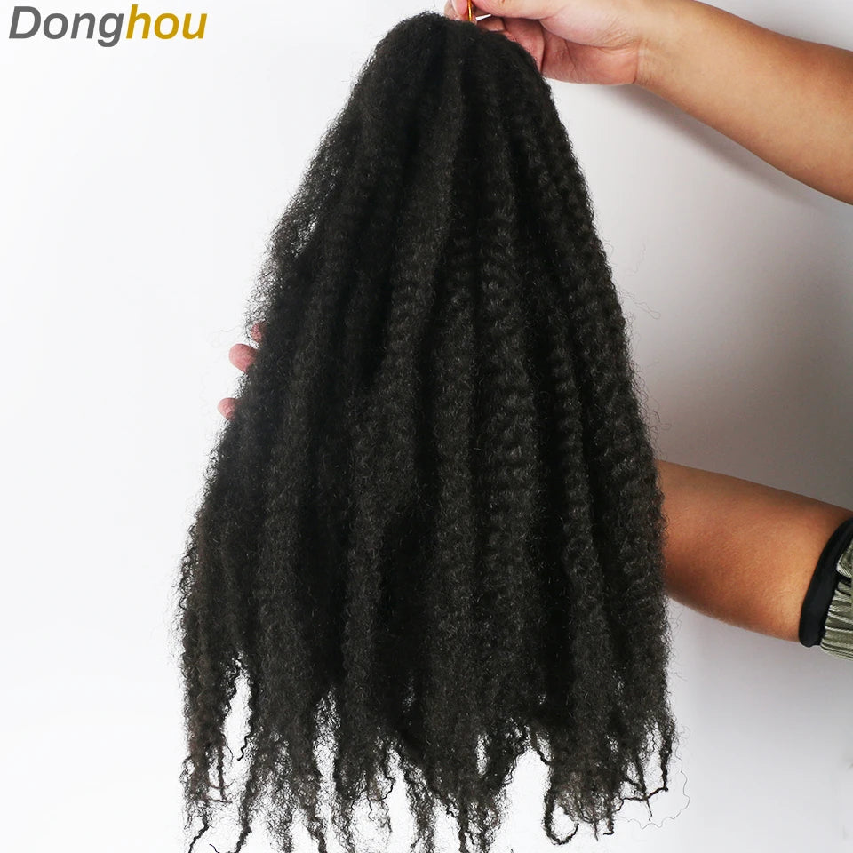 18" Marley Hair for Braids | Afro Kinky Ombre Braiding Hair | Kanekalon Extensions | 30 Strands/Pack Luxegan