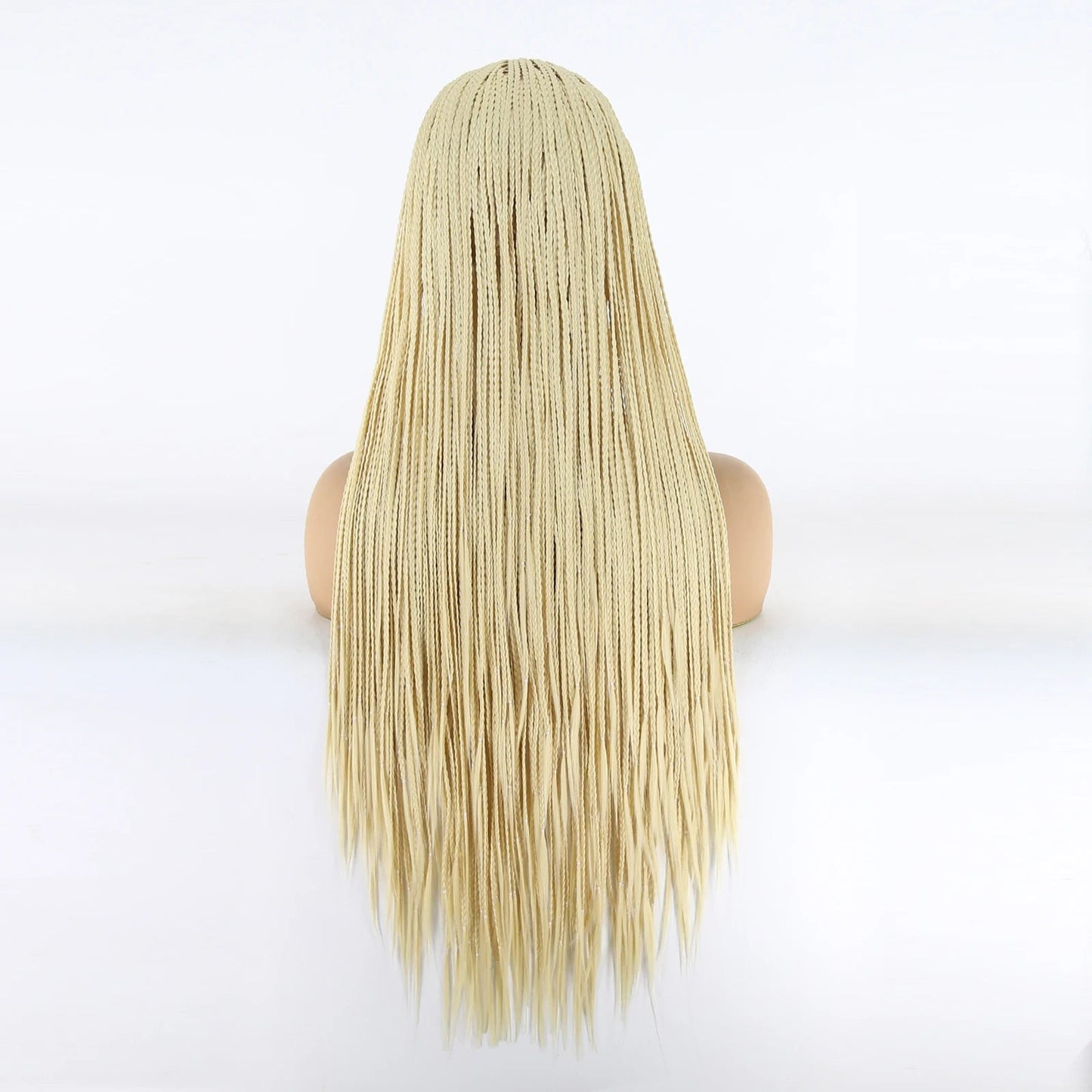 613 Blonde Box Braids Wig | Long Synthetic Lace Front | Heat Resistant | Black Women Luxegan