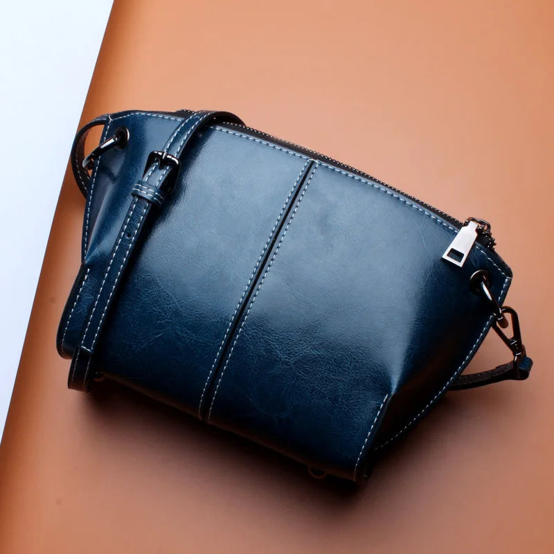 Vintage Mini Box Cowhide Tote | Genuine Suede Leather Crossbody Luxegan