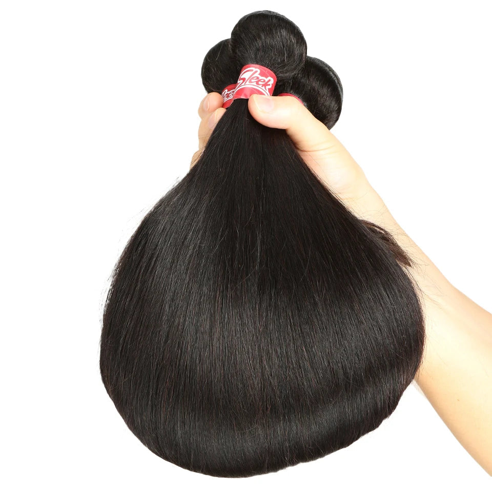 Brazilian Bone Straight Human Hair Bundles | Remy Weave Extensions (1/3/4 Pcs) Luxegan