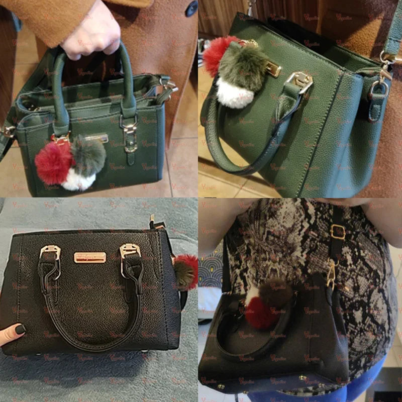 Women Beading Pendant Handbag Ladies Embossed Shoulder Bag | Ladies Messenger Bag hairball Bags High Quality Bag Luxegan