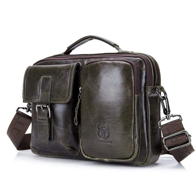 New Genuine Leather Men Crossbody Bag Male Briefcase Messenger Bag | Casual Business Briefcase Style Men Shoulder Bag Luxegan