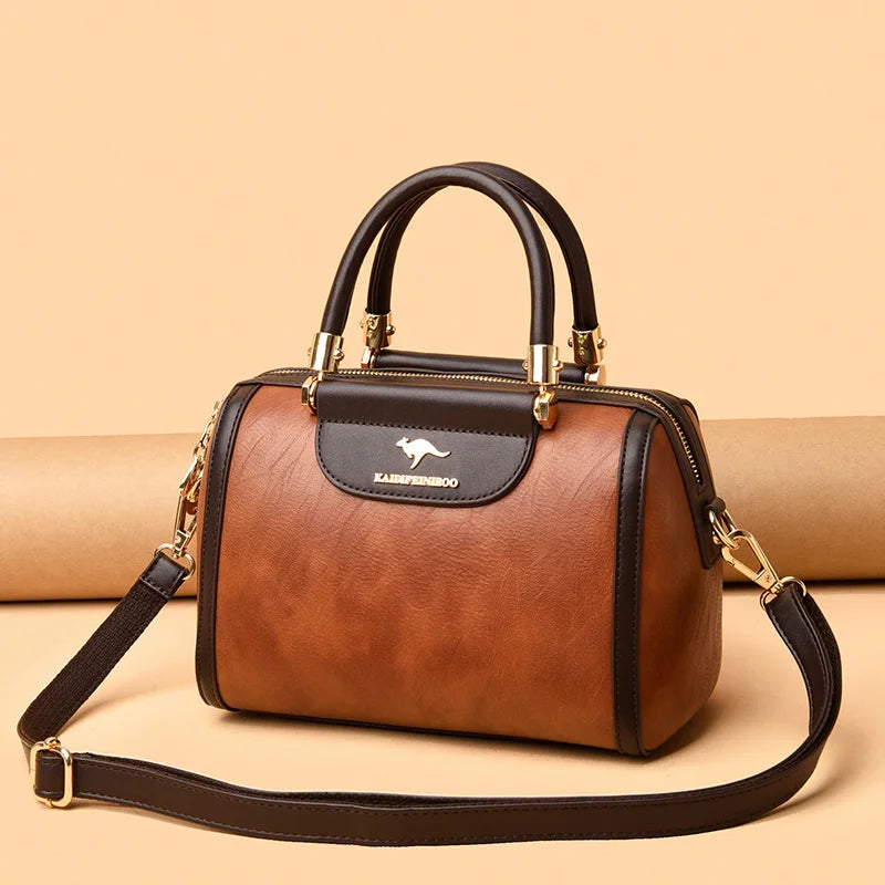 Super High-Quality Leather Top Handle Purse | Shell Bag & Fashionable Handbag Luxegan