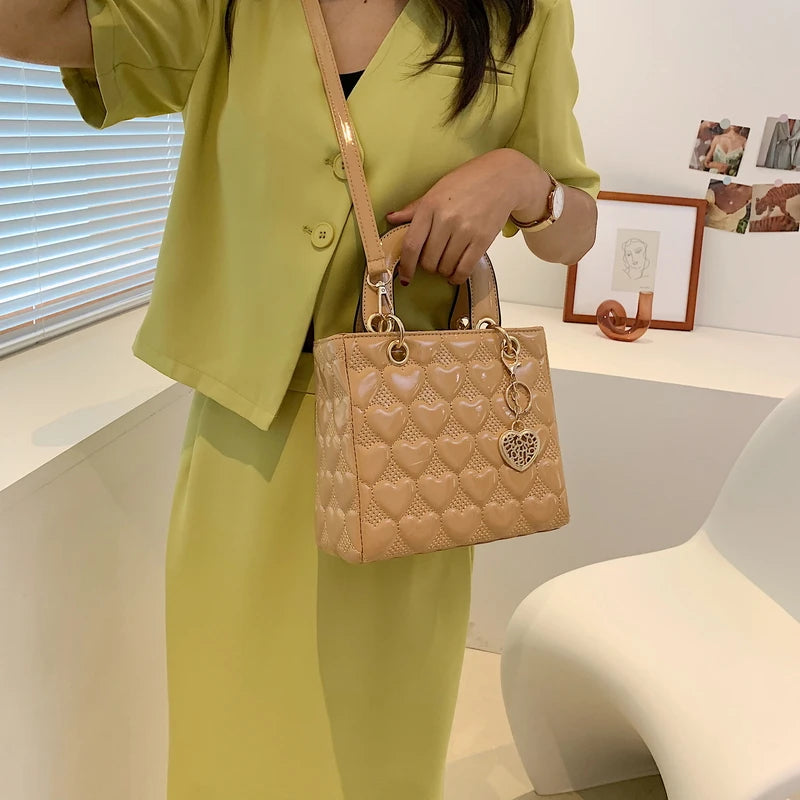 Women's Brand Luxury Quilted Square Handle Bag | High-Quality Classic Tote & Crossbody Luxegan