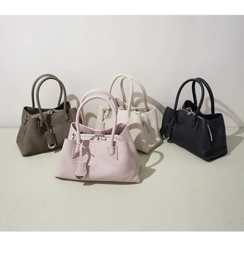 New Top Grain Cowhide Designer Handbag | Classic Style Pillow Shoulder Bag | Premium Genuine Leather Women's Tote | Waterproof & Durable Luxury Handbag (Model JM3292) Luxegan