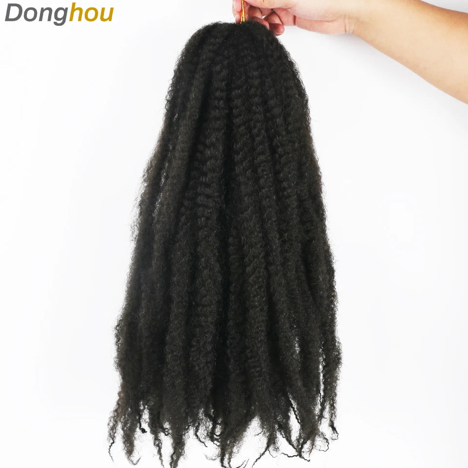 18" Marley Hair for Braids | Afro Kinky Ombre Braiding Hair | Kanekalon Extensions | 30 Strands/Pack Luxegan
