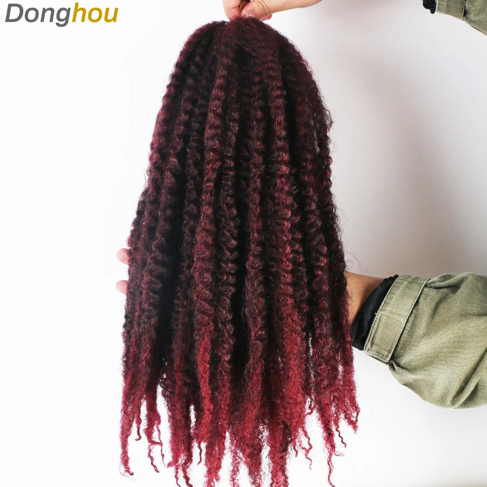 18" Marley Hair for Braids | Afro Kinky Ombre Braiding Hair | Kanekalon Extensions | 30 Strands/Pack Luxegan
