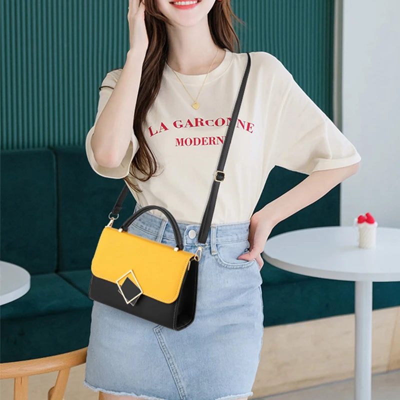 Luxury Lock-Design Small Satchel | Soft PU Leather Crossbody Bag Luxegan