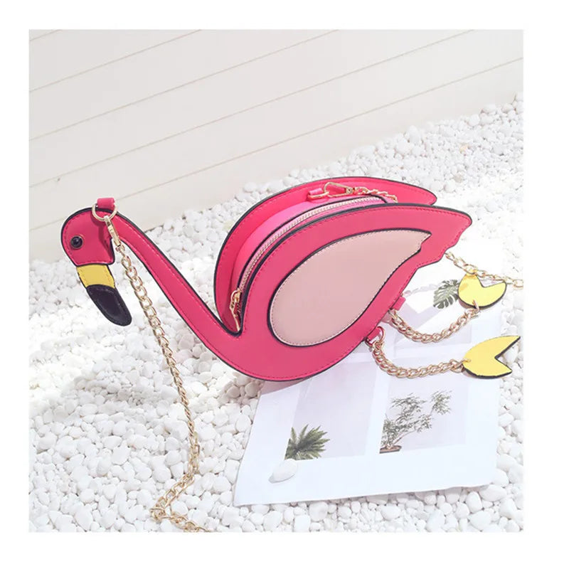 Trendy Flamingo Pink Chain Shoulder Bag | Casual Women’s Crossbody Flap Bag | Versatile PU Leather "Sac De Plage" Style Handbag Luxegan