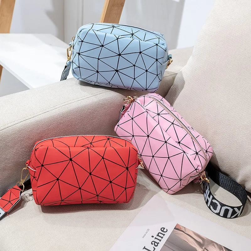 Women's Laser Crossbody Bag | Sling Shoulder Bag & Jelly Holographic Square Messenger Satchel Bag (Daily Small Handbag Purse) Luxegan