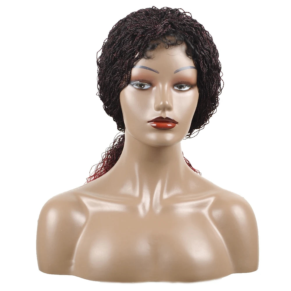 26" Wavy Senegalese Twist Lace Front Wig | Ombre Water Wave Braids | Long Cornrow Braids | Synthetic Wig Luxegan