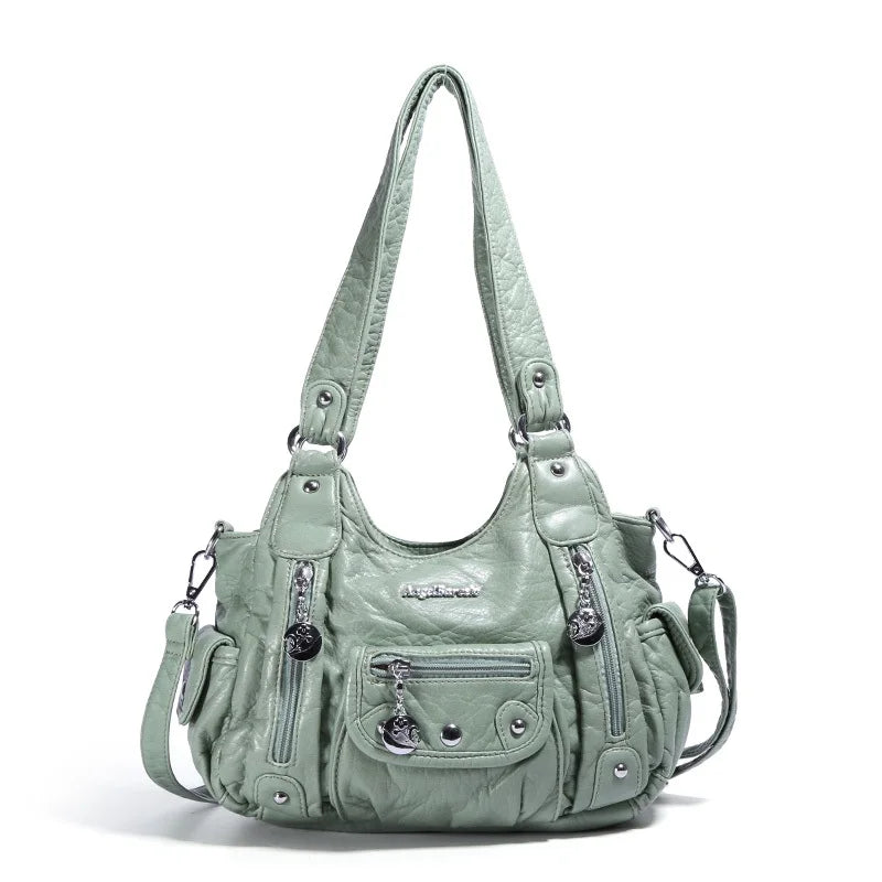 Fashion Women's PU Leather Top-Handle Handbag | Soft Satchel Shoulder Bag & Crossbody Purse (Female Hᴏbos Style) Luxegan