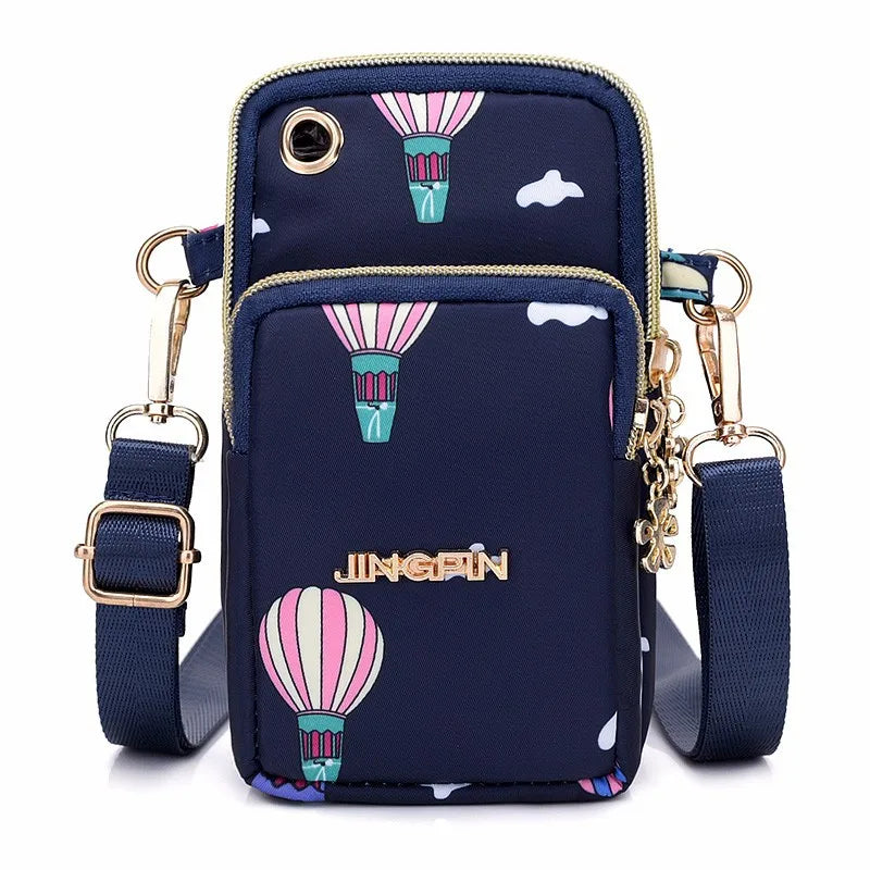 Nylon Solid Flap Bag | Soft Waterproof Sequined Flowers Crossbody Phone Pouch Luxegan