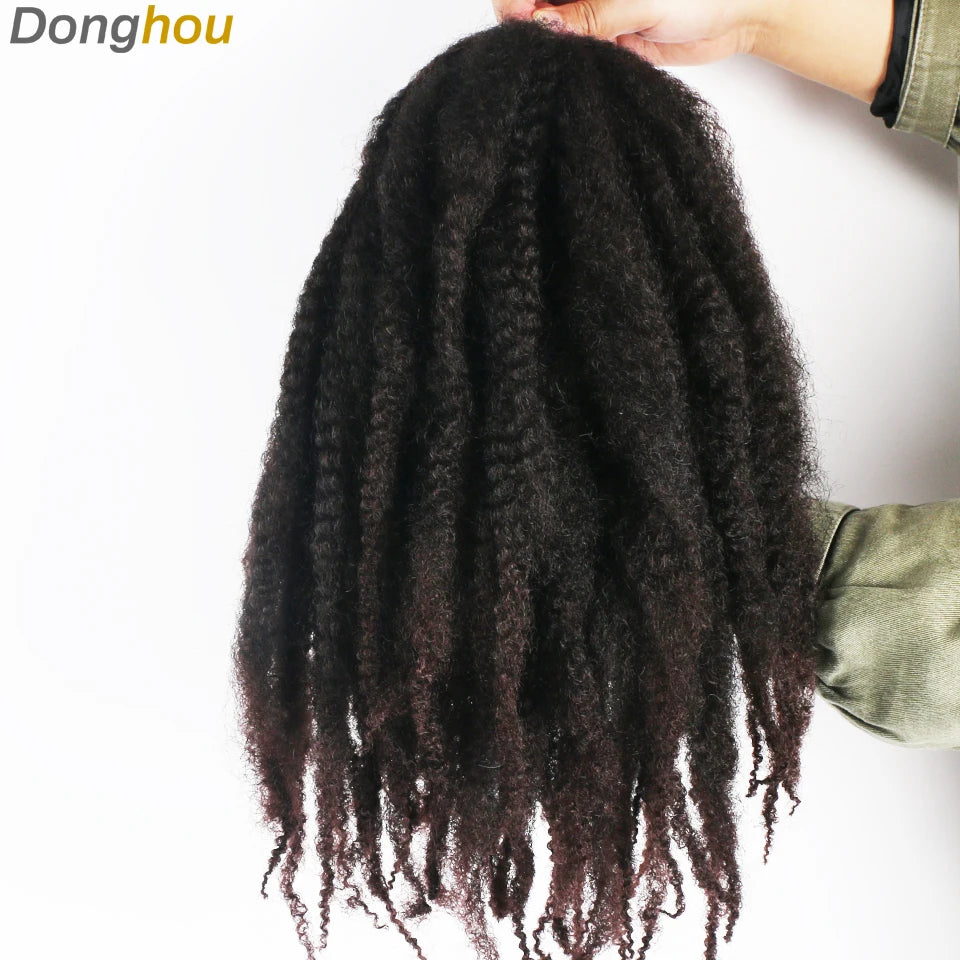 18" Marley Hair for Braids | Afro Kinky Ombre Braiding Hair | Kanekalon Extensions | 30 Strands/Pack Luxegan