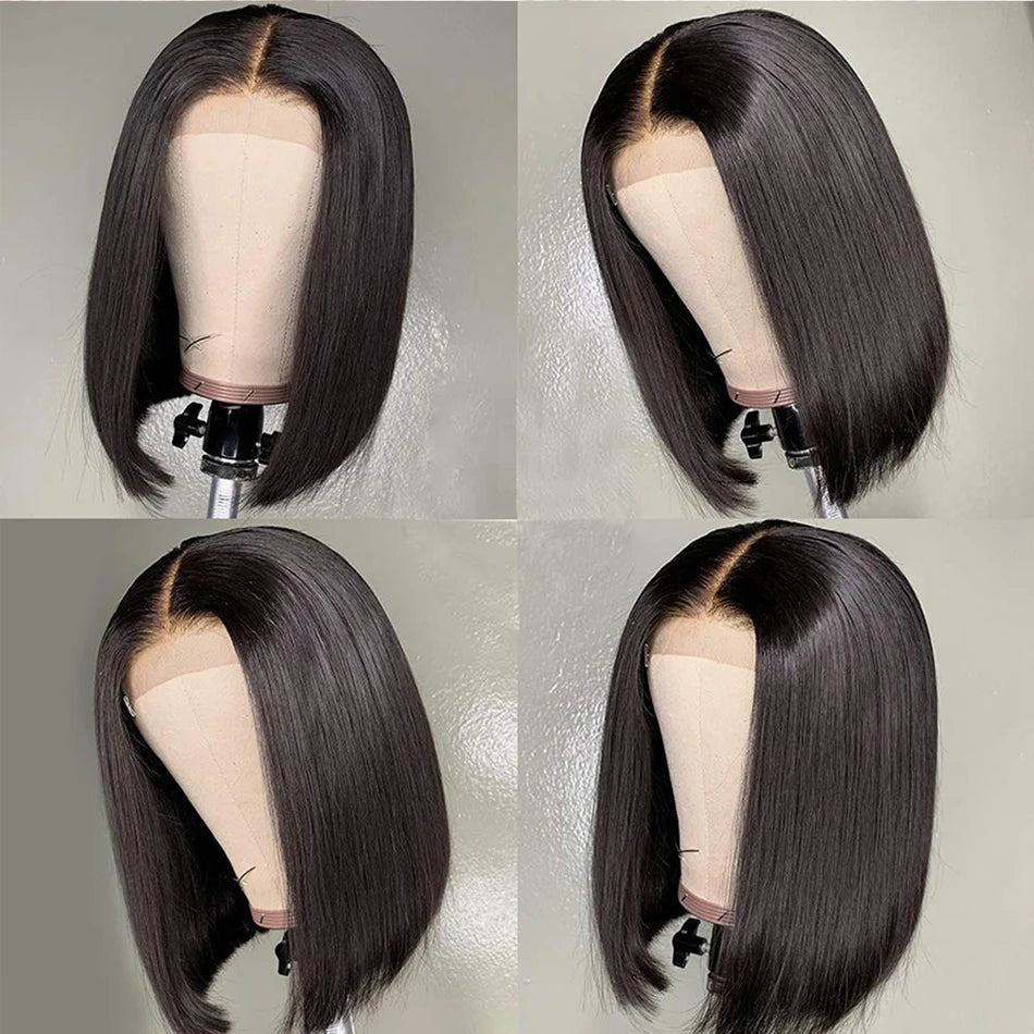 Wear And Go Glueless Bob Wigs 13x4 Bone Straight Lace Front Human Hair Wigs for Women Brazilian Transparent Lace Frontal Wigs