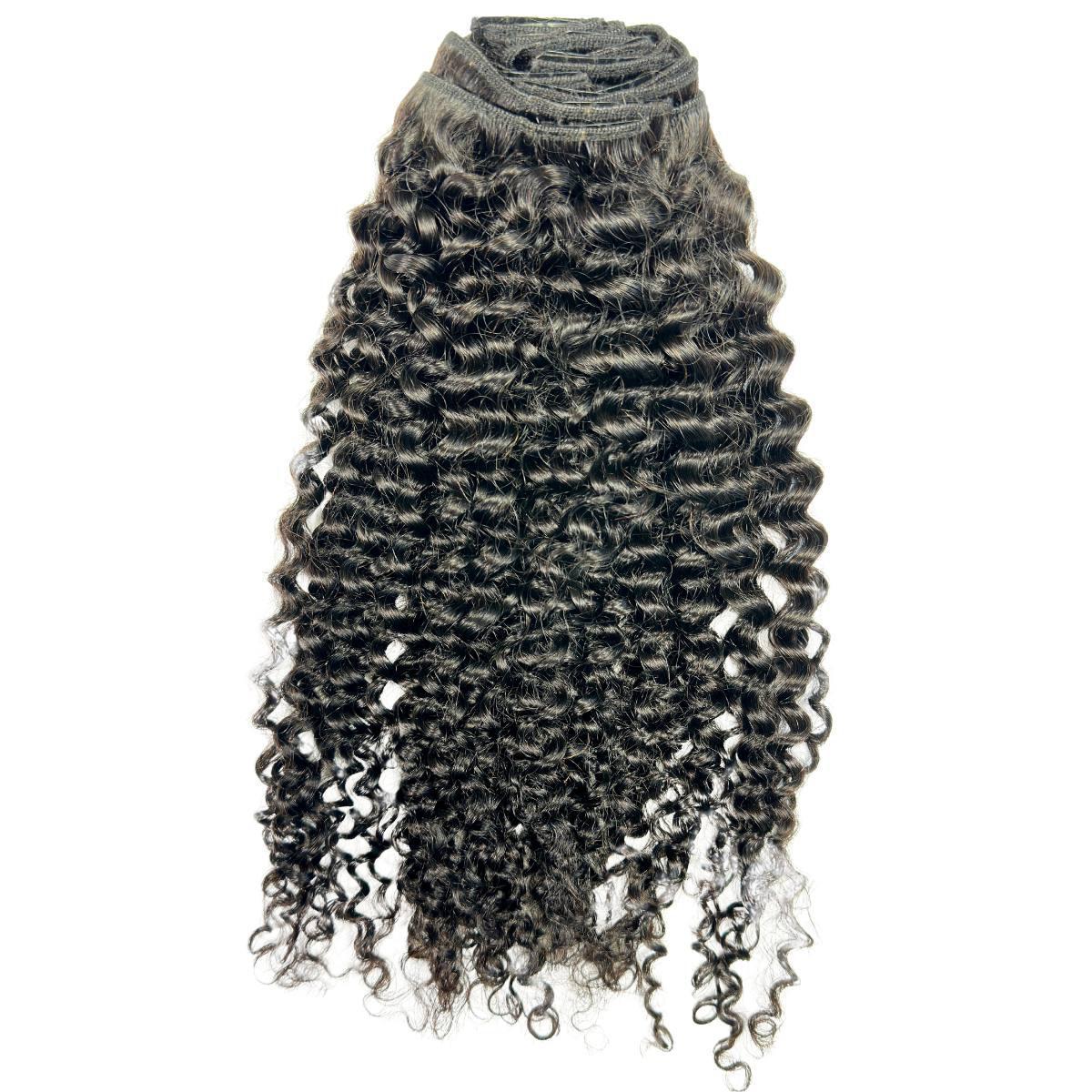 Kinky Curly Clip-In 100% Human Hair Extensions Luxegan