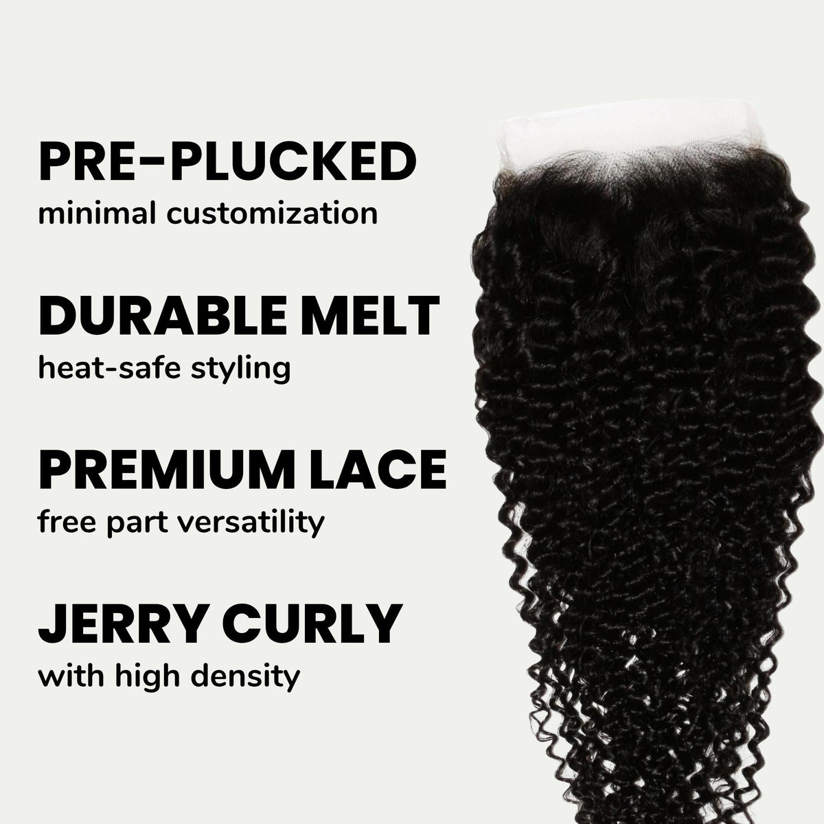 Jerry Curl 4x4 Transparent Lace Human Hair Closure Luxegan
