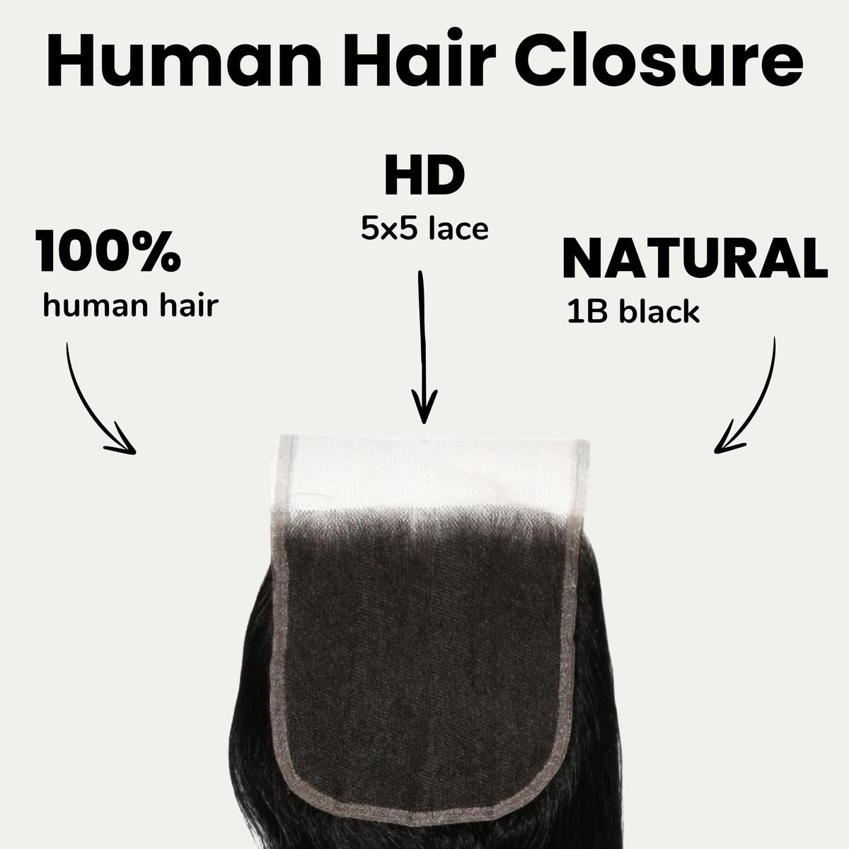 Jet Black Body Wave 5x5 HD Lace Human Hair Closure Luxegan