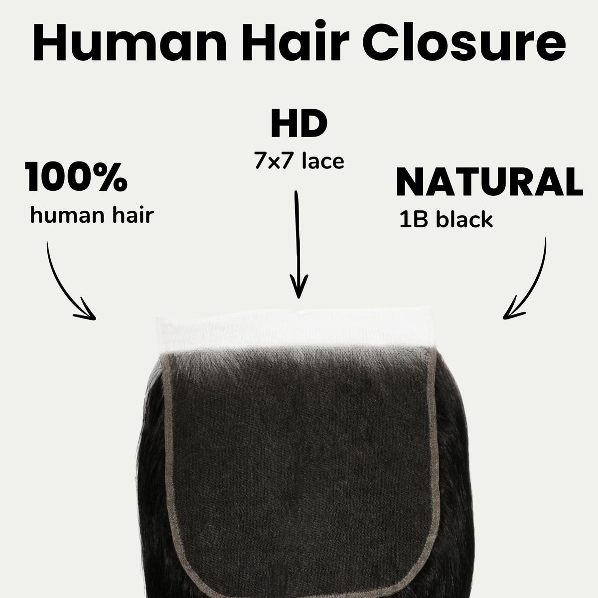 Jet Black Body Wave 7x7 HD Lace Human Hair Closure