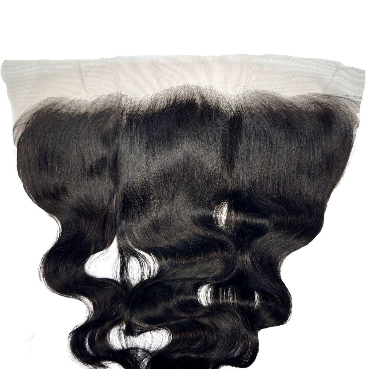 Jet Black Body Wave 13x4 HD Lace Human Hair Frontal Luxegan