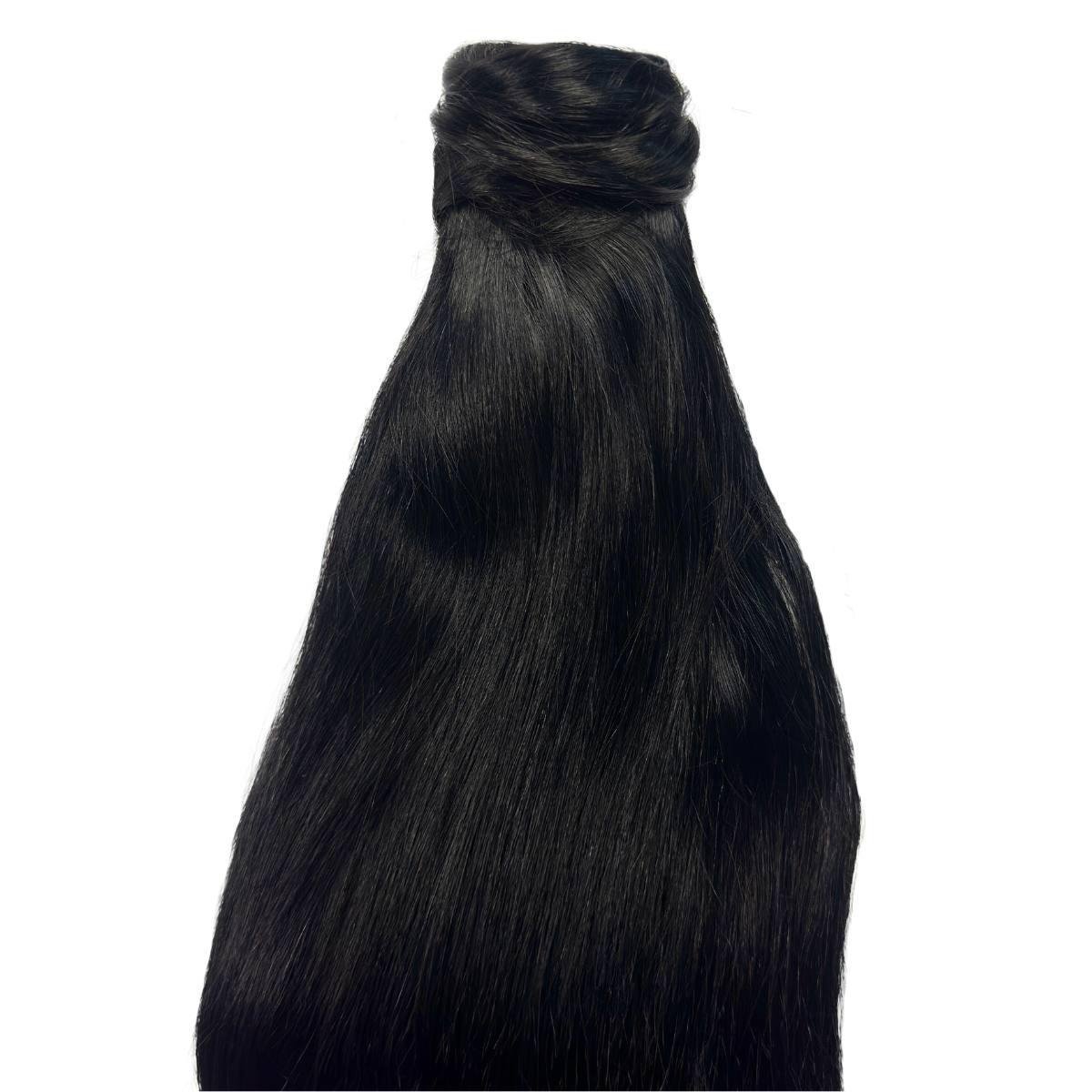 Jet Black 100% Human Hair Ponytail Extension Luxegan