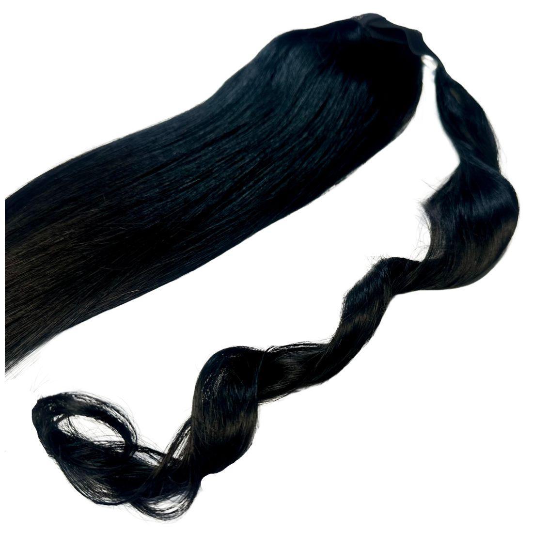 Jet Black 100% Human Hair Ponytail Extension Luxegan