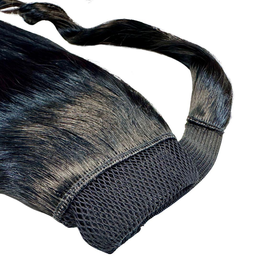 Jet Black 100% Human Hair Ponytail Extension Luxegan