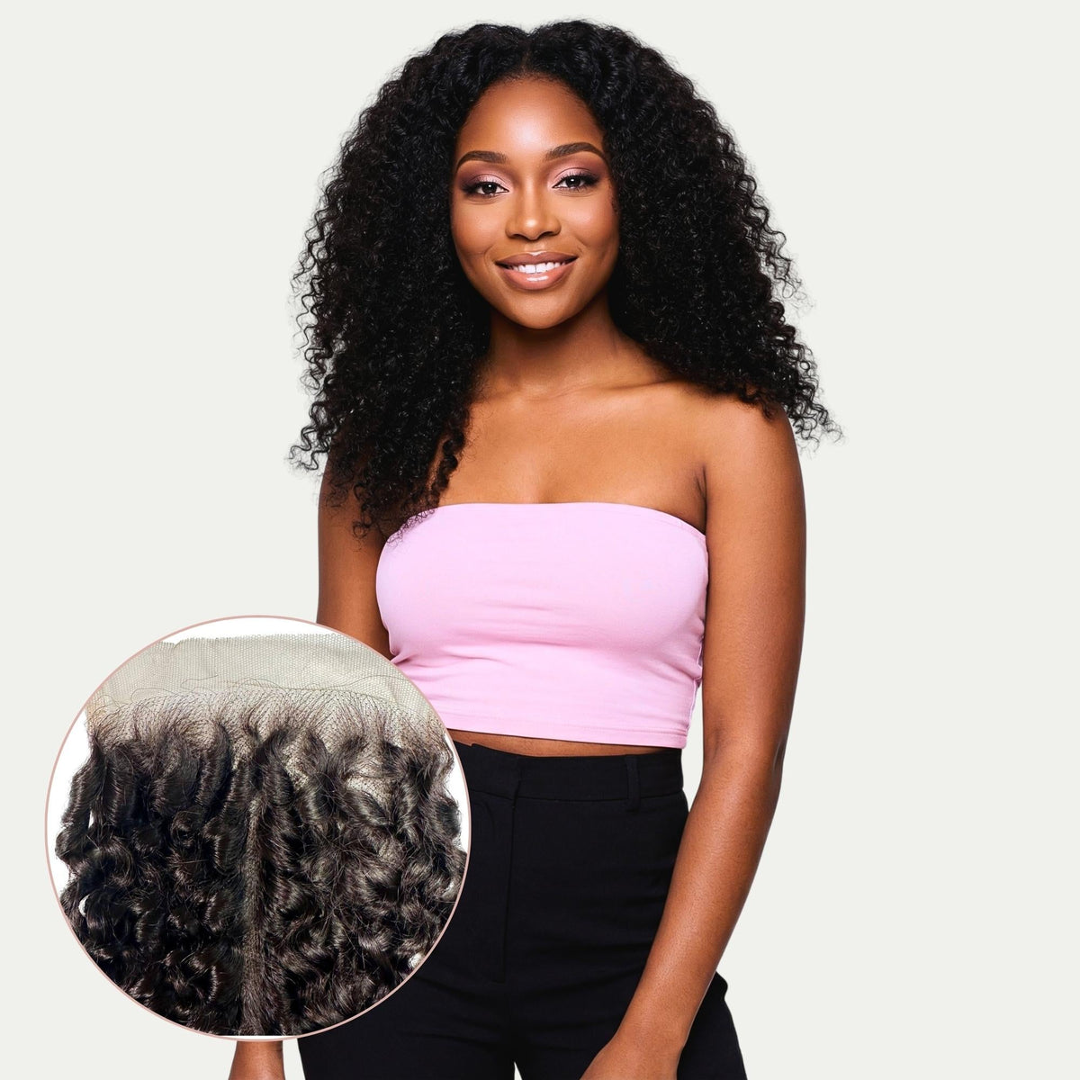 Kinky Curly 5x5 HD Lace Human Hair Closure Luxegan