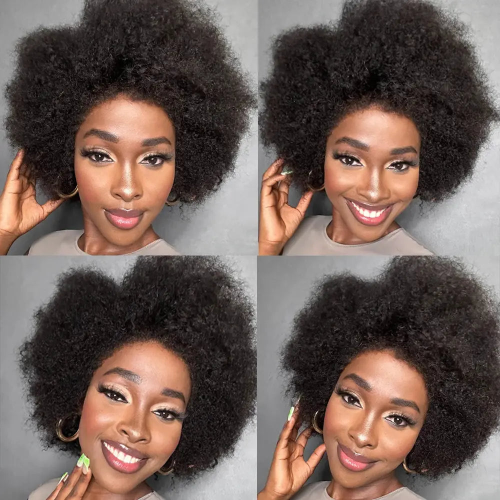 Kinky Curly Afro Short Bob Human Hair Luxegan