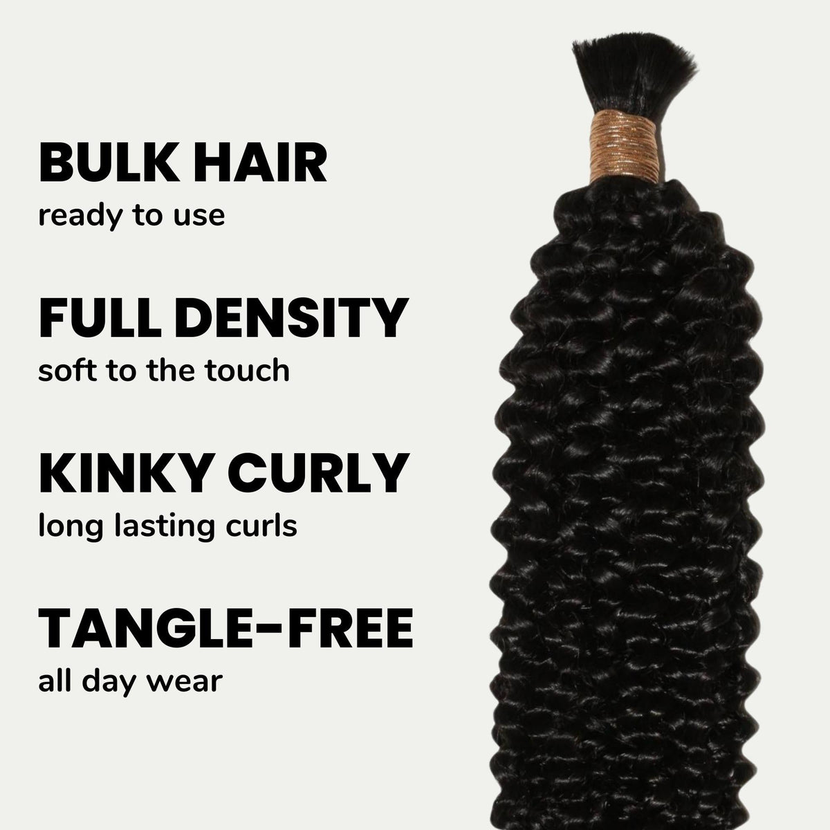 Kinky Curly Bulk 100% Human Braiding Hair Luxegan