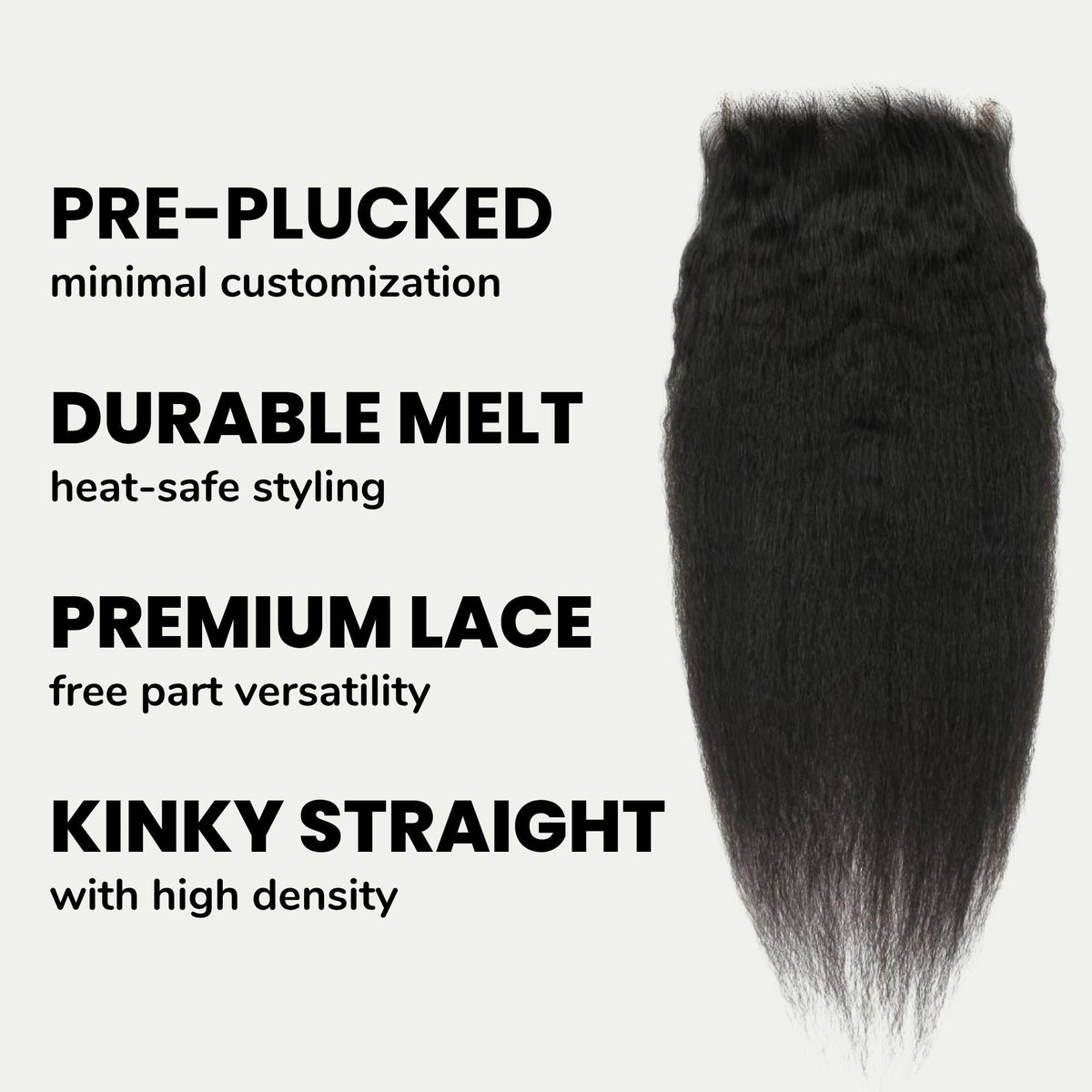 Kinky Straight 5x5 HD Lace Human Hair Closure Luxegan