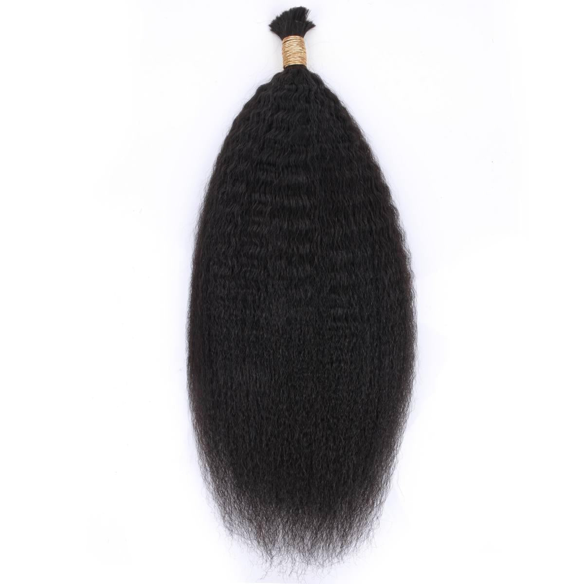 Kinky Straight Bulk 100% Human Braiding Hair