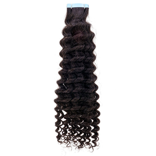 Kinky Curly 100% Human Hair Tape In Extensions Luxegan